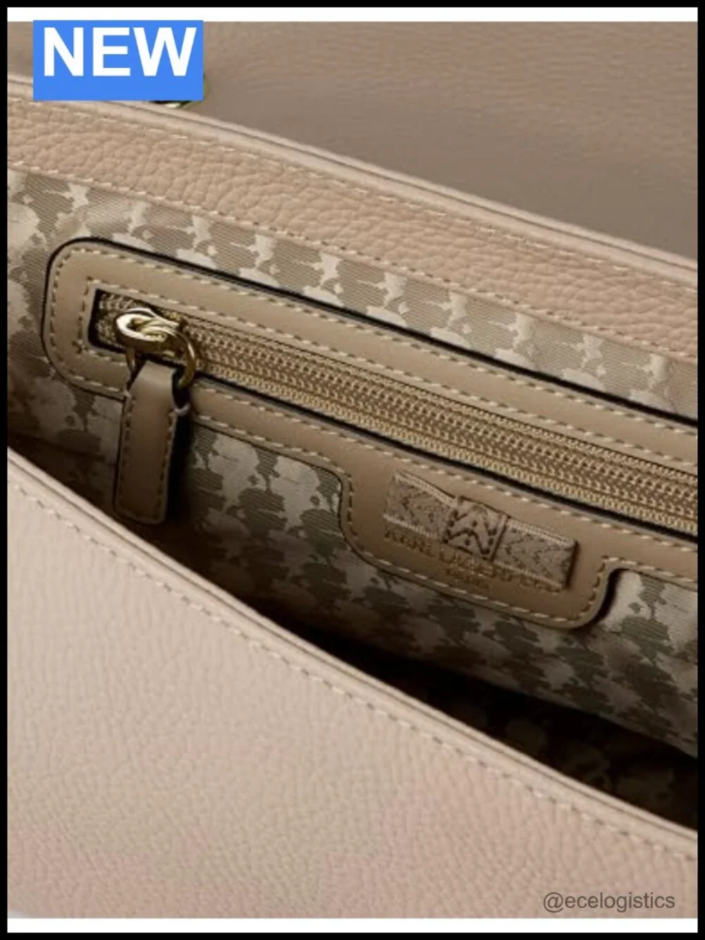 KARL LAGERFELD Shoulder Bag Pebble Leather Satchel Convertible Flap